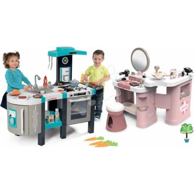 Smoby Set kosmetický stolek a kuchyňka s magickým bubláním My Beauty Center 3v1 a elektronický fén