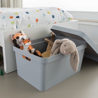 CURVER Úložný box plastový s víkem 17L - šedý