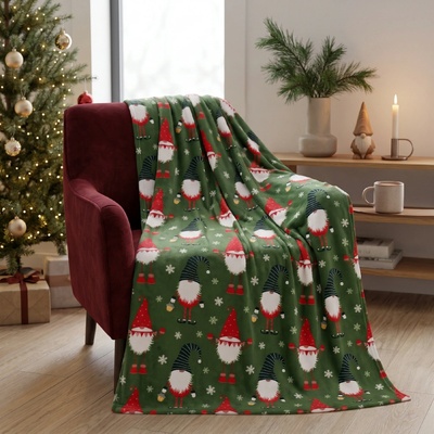 BBK vánoční deka z mikrovlákna agicatl Christmas zelená 150x200