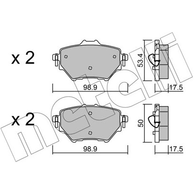 Sada brzdových platničiek kotúčovej brzdy METELLI 22-0987-0