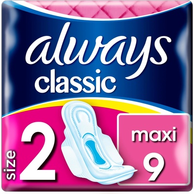Always Classic Maxi hygienické vložky s křidélky 9 ks – Hledejceny.cz