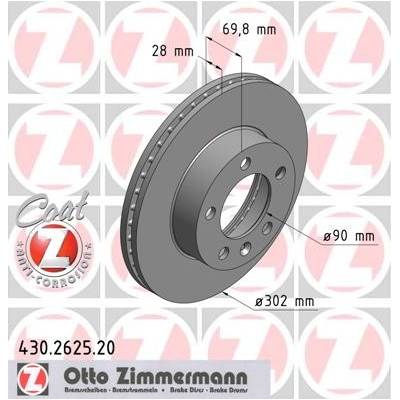 ZIMMERMANN Brzdový kotúč 430262520