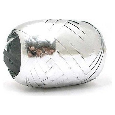 Stuha vázací, vajíčko, metal mix, 20m, stříbrná