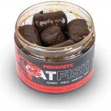 Mikbaits Catfish sumec řada Játra Halibut Boilies v dipu 500 ml 30x25 mm