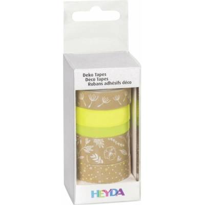 HEYDA Sada lepicích pásek - natur lístky zelené
