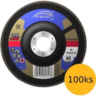 Lamelový kotouč 125 mm zrnitost 40 MOST PRO Zirconium typ 29 sada 100 ks