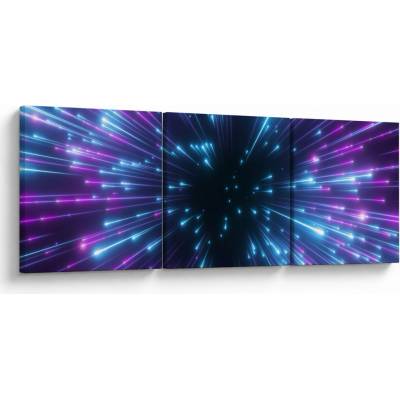 Obraz - Neónový priestor, trojdielne 90x30 cm