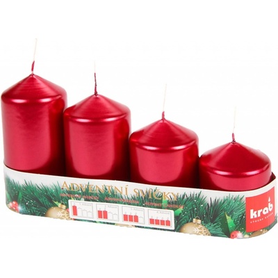 Anděl Přerov Adventní svíce stupňovité bordó lak 4 ks