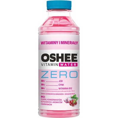 Oshee Zero nesycený nápoj s příchutí červených hroznů a dračího ovoce 555 ml