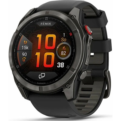 Garmin fenix 9 Pro - 51mm, AMOLED, Sapphire, Carbon Gray DLC Titanium, Black/Pebble Gray band 010-04337-16