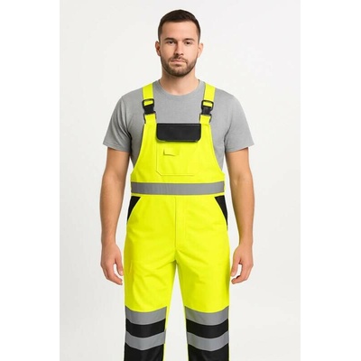 PortWest kalhoty S488 s laclem nepromokavé reflexní Žluto-černá