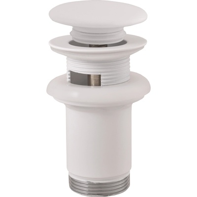Slezák - RAV Výpusť umývadlová CLICK-CLACK 5/4" s prepadom, keramická zátka - MD0485B, Biela lesk