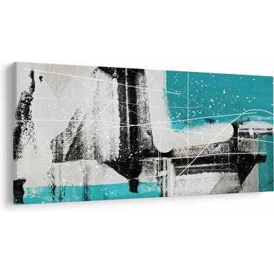 Obraz - Tyrkysová abstrakcia, jednodielne 250x125 cm