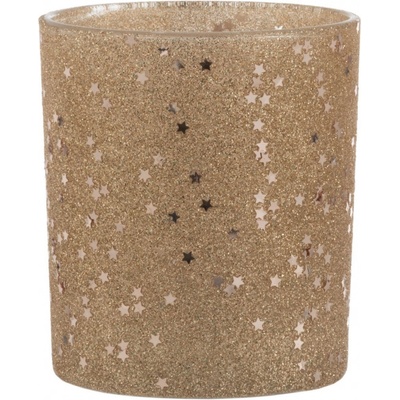 Zlatý skleněný vánoční svícen Baubles stars – Ø 9*10 cm - J-Line by Jolipa