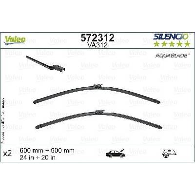 Valeo Silencio Aquablade set 600+500 mm VA 572312