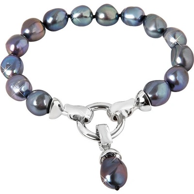 JwL Luxury Pearls náramok z pravých kovovo modrých perál JL0562