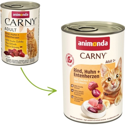 Carny Adult hovězí kuře & kachní srdce 400 g – Hledejceny.cz
