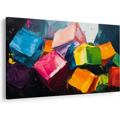Obraz - Farebné kocky, jednodielne 90x60 cm