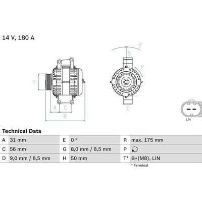 BOSCH Alternátor BO 0986048450