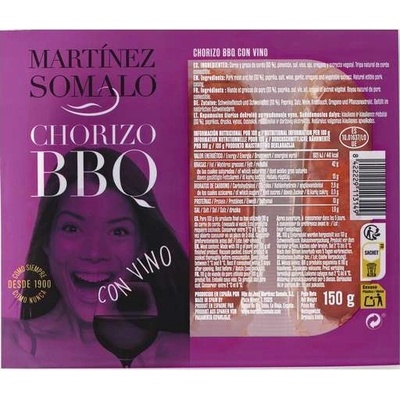 Martínez Somalo Chorizo BBQ čerstvé s vínem 150 g