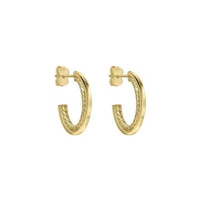 Elements gold Zlaté náušnice twistové kruhy GE2538