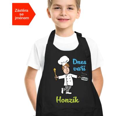 Kariban Kuchařské zástěry Dětská zástěra na vaření pro kluky Černá (Black)