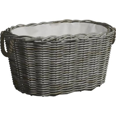 zahrada-XL Koš na dřevo s držadly 60 x 40 x 28 cm šedá vrba – Hledejceny.cz