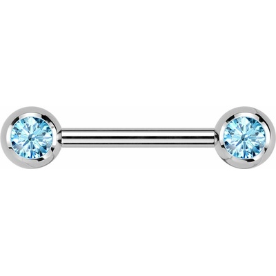 Šperky4U piercing do bradavky TITAN tyrkysové zirkony TIT1435-Q