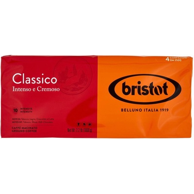 Bristot 4 balíčky klasickej mletej kávy 1 kg