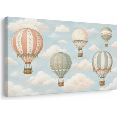 Dovido Obraz pastelové horkovzdušné balony v oblacích - 120x80