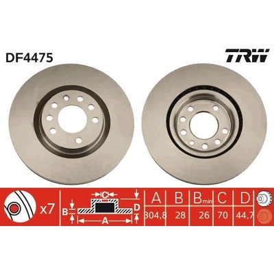 Brzdový kotúč TRW DF4475 DF4475