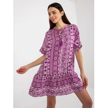 Letní volné vzorované minišaty D73771M30306C violet