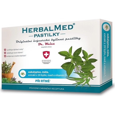 Dr.Weiss eukalyptus mäta 20 bylín vit.C pastilky 30 ks