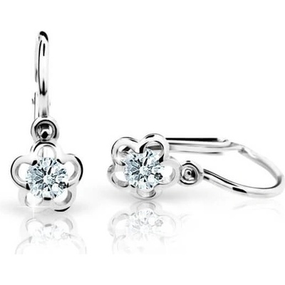 Cutie Jewellery detské náušnice z bieleho zlata C1945-10-X-2 zelená