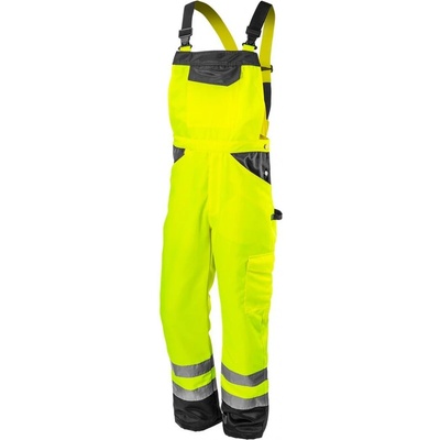 Neo Tools 81-777 reflexní pracovní kalhoty s laclem žluté