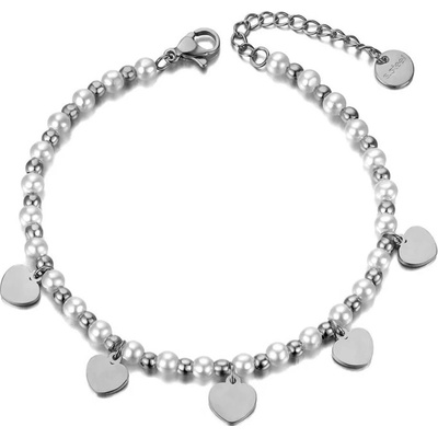 Victoria Filippi Stainless Steel perlový Deborah chirurgická ocel perla srdce NRB20092-2/29 stříbrná