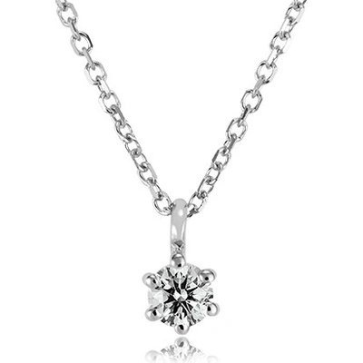 Moon Diamonds Retiazka s diamantovým príveskom z bieleho zlata 20 00343 1255F