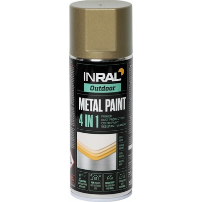 Tegra Inral Textúrovaná farba na kov 4v1 400 ml zlatá
