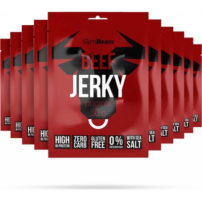 GYM BEAM GymBeam Sušené mäso Beef Jerky 50g original 50 g