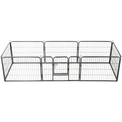 VidaXL Kotec pro psa 170572 240 x 80 x 60 cm ocel práškovaná černá