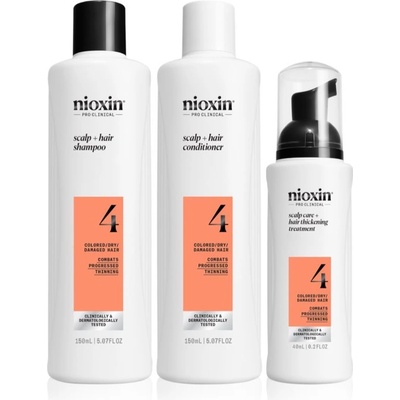 Nioxin System 4 Nioxin System 4 Scalp + Hair Shampoo jemný šampon pro barvené a poškozené vlasy 150 ml + Nioxin System 4 Scalp + Hair Conditioner hydratační a vyživující kondicionér pro barvené a pošk
