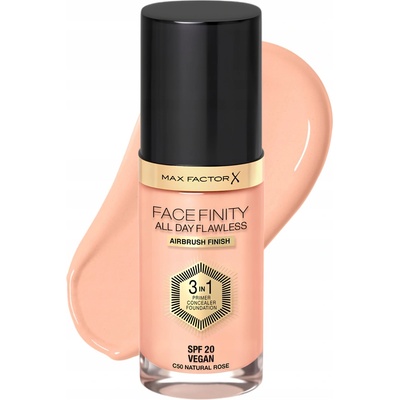 Max Factor Facefinity All Day Flawless SPF20 tekutý make-up s uv ochranou C50 Natural Rose 30 ml