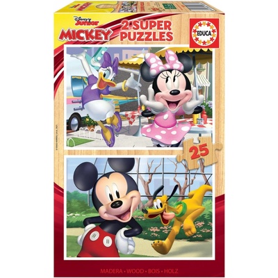 EDUCA Dřevěné Mickey a přátelé 2x25 dílků