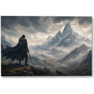 Plakát – Osamělá postava v horském údolí 135 × 90 cm Bez rámu Ne Bez rámu