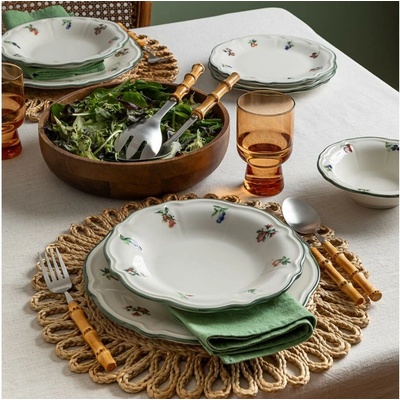 Asir Jídelní sada bílá zelená porcelán 667PRS1123 24 ks – Hledejceny.cz