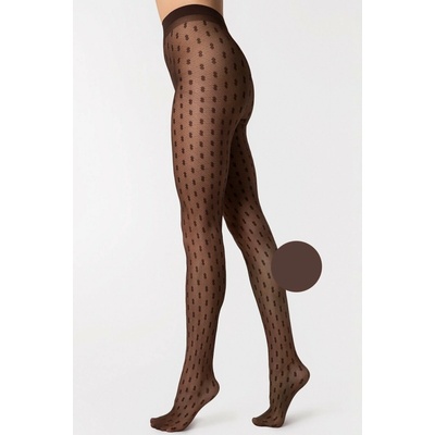 Fiore Vzorované silonky Bijou 20 DEN Mocca