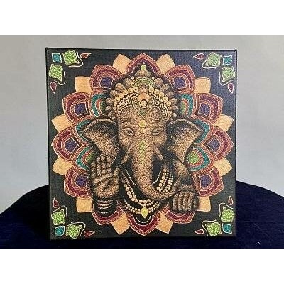 Obraz Ganéša 40x40 cm – akryl na plátně od Pavlíny Muchové