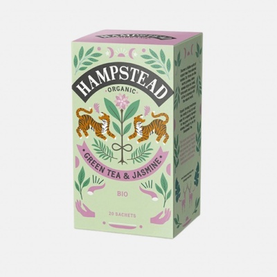 Hampstead Tea London BIO zelený čaj s jasmínem a bergamotem 20 ks