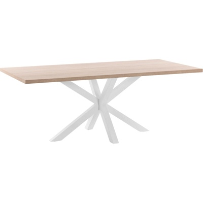 Kave Home Dubový jídelní stůl Argo bílá podnož 200 x 100 cm