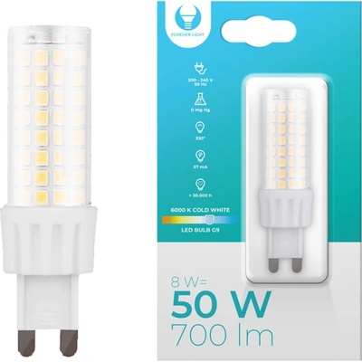 Forever LED žárovka G9 8W studená bílá 6000K